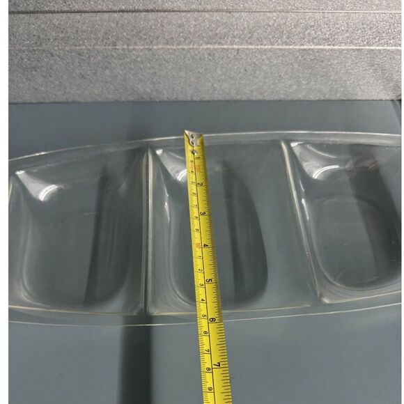 Vintage 1970s Lucite Acrylic Bamboo Handle Serving Tray Set – Mid Century Modern - Picture 12 of 15